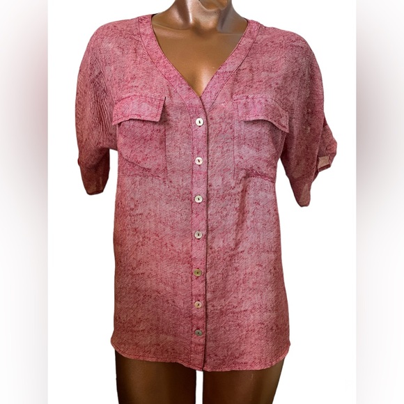 about a girl LA Mixed Media Blouse - Picture 2 of 8